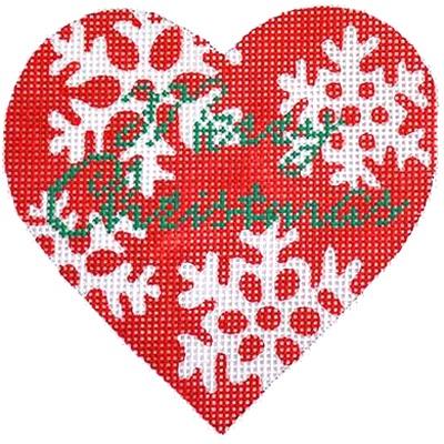 Red Snowflake Heart Painted Canvas Kirk & Bradley 