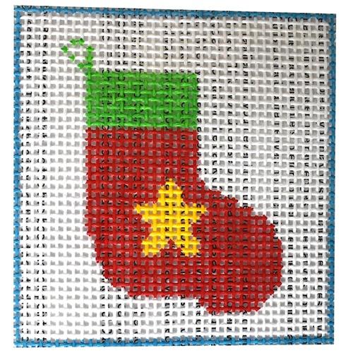 Red Stocking Beginner Kit Painted Canvas DeElda Wittmack  - 1