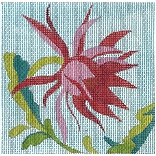 Red Stylized Flower Insert Painted Canvas Colors of Praise 