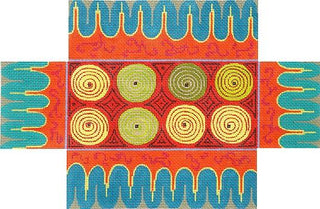 Red Turquoise Pattern Brick Cover Painted Canvas Colors of Praise 
