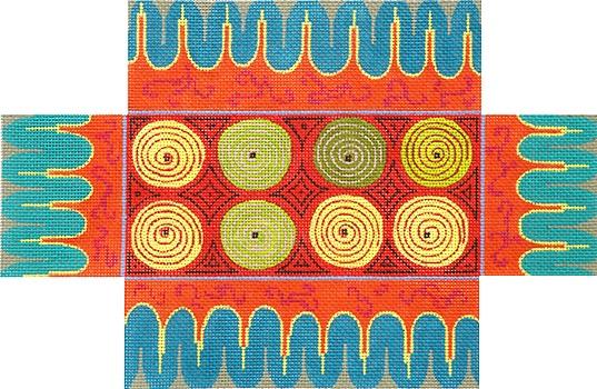 Red Turquoise Pattern Brick Cover Painted Canvas Colors of Praise  - 1