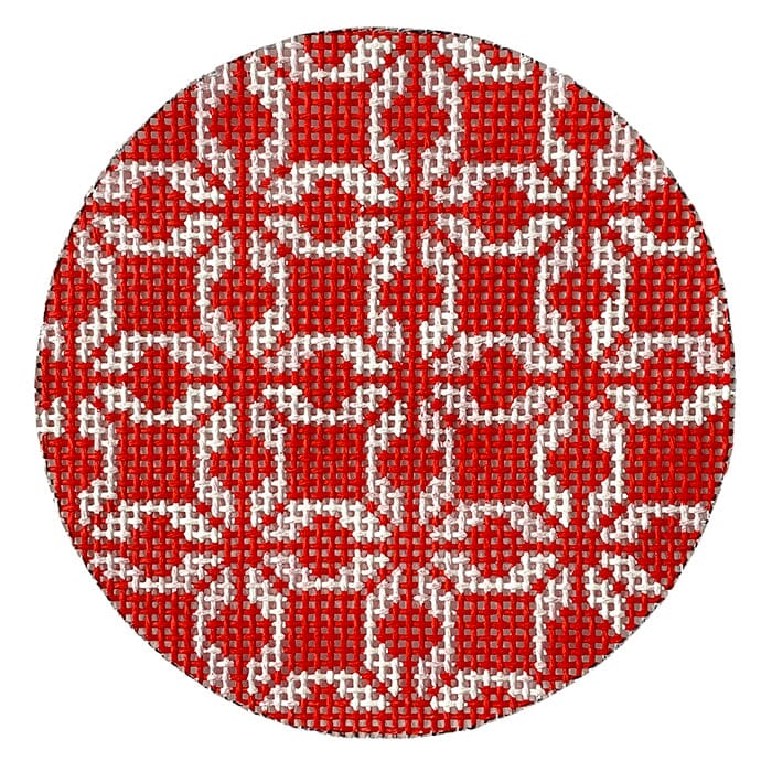Red, White Ball Painted Canvas CBK Needlepoint Collections 