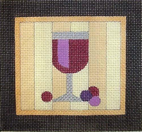 Red Wine Coaster Painted Canvas Raymond Crawford Designs 