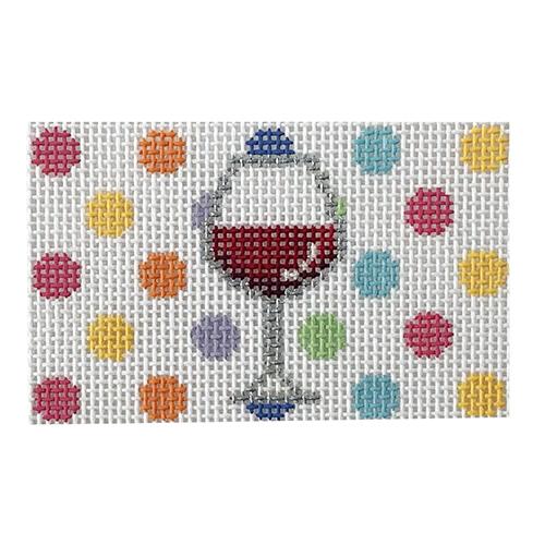 Red Wine Insert with Multi Dots Painted Canvas Kangaroo Paw Designs 
