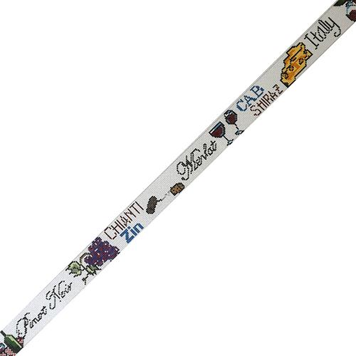 Red Wine Lingo Belt Painted Canvas The Meredith Collection  - 1