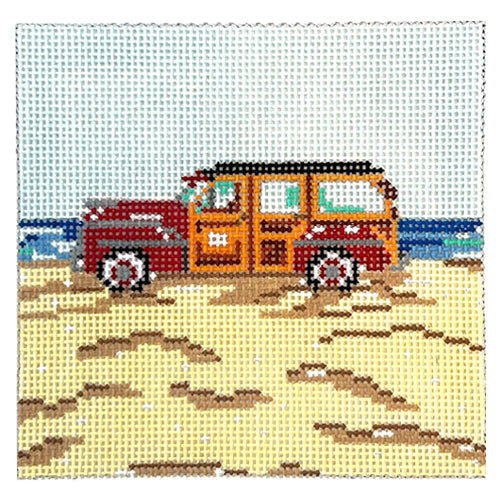 Red Woody Painted Canvas Cooper Oaks Design  - 1