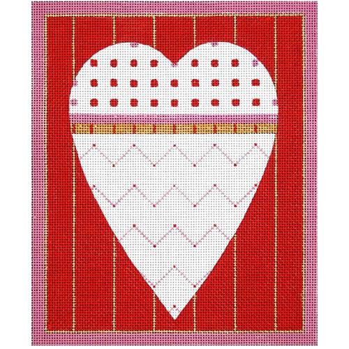 Red Zig Zag Heart #2 (MS) Painted Canvas Melissa Shirley Designs 
