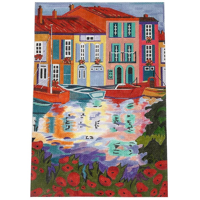 Reflections in Annecy   18 Mesh Painted Canvas PLD Designs 
