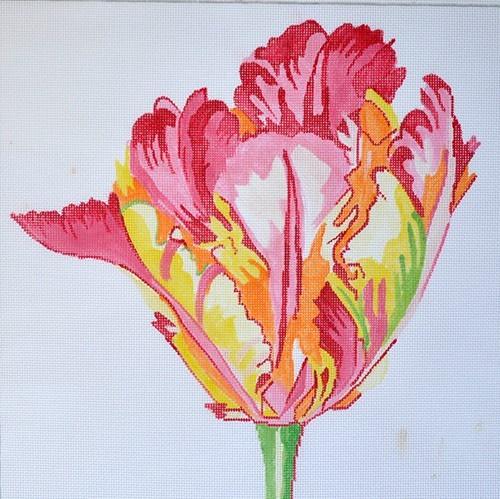 Regal Parrot Tulip Painted Canvas Jean Smith  - 1