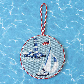Regatta Round   Yacht & Lighthouse Kit Kits Needlepoint To Go 
