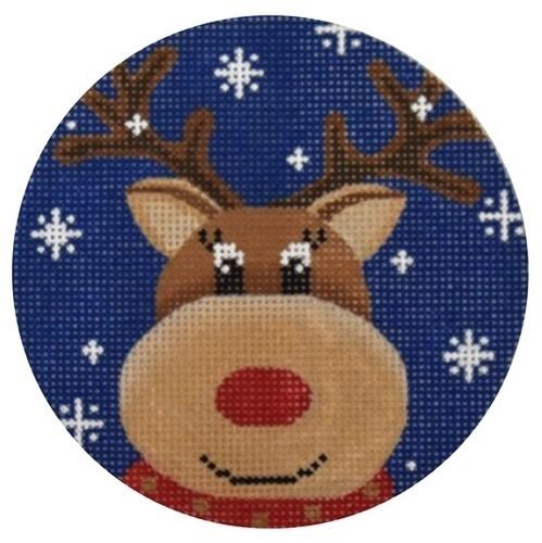 Reindeer Blue Snowflake Painted Canvas Pepperberry Designs  - 1