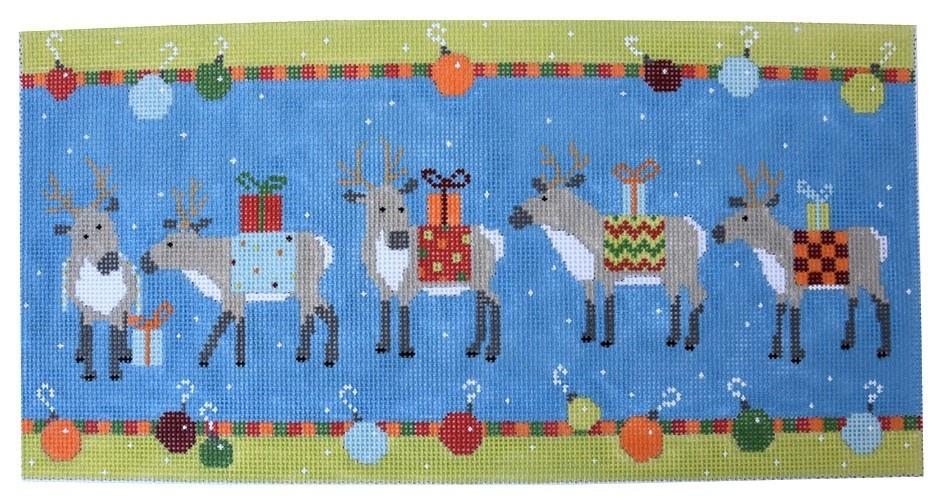 Reindeer Bolster Painted Canvas Pippin  - 1