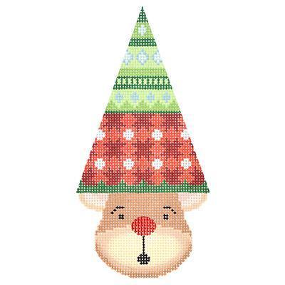 Reindeer Cone   Herald (Stars) Painted Canvas Kirk & Bradley 
