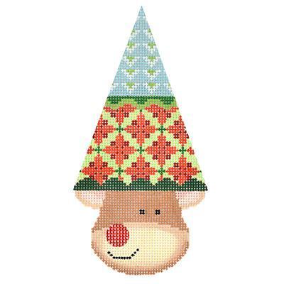 Reindeer Cone   Holly (Triangles) Painted Canvas Kirk & Bradley 

