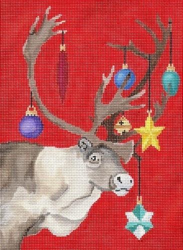 Reindeer Decorated Painted Canvas Scott Church Creative 