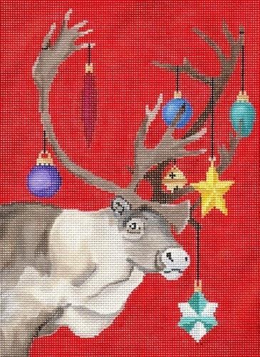 Reindeer Decorated Painted Canvas Scott Church Creative 

