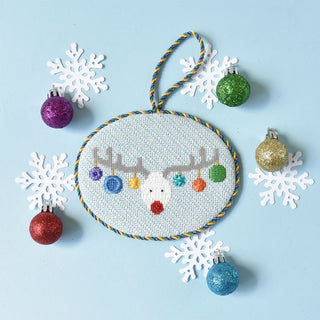 Reindeer Faces Ornaments Kit Kits Needlepoint.Com 
