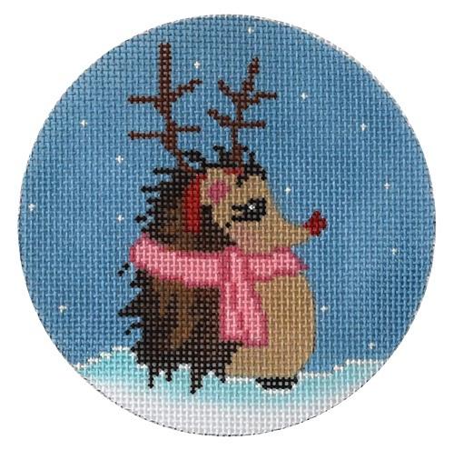 Reindeer Hedgehog Ornament Painted Canvas Danji Designs  - 1