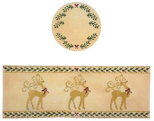 Reindeer Hinged Box with Hardware Painted Canvas Funda Scully 