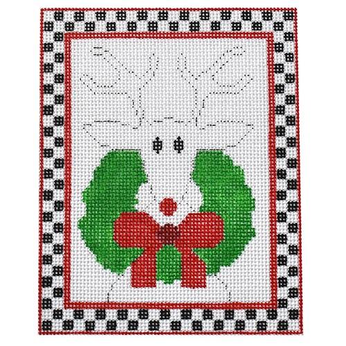 Reindeer in a Wreath Painted Canvas The Princess & Me  - 1