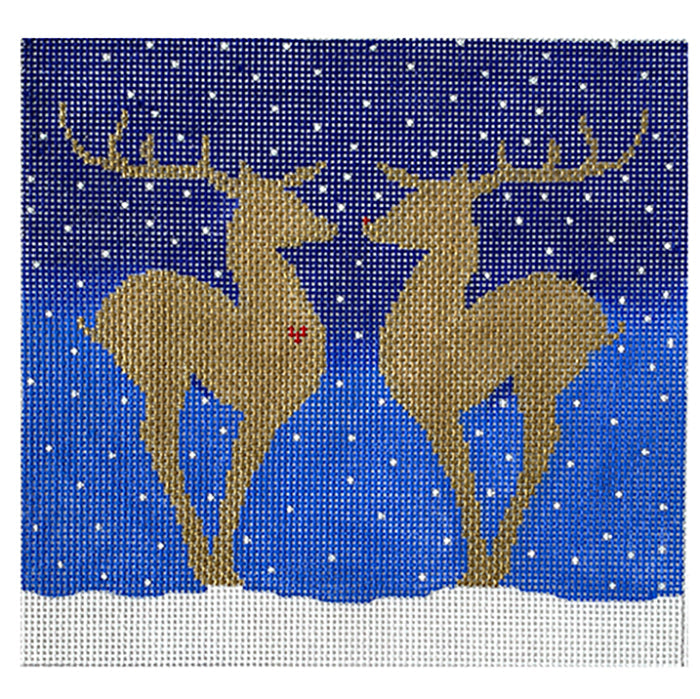 Reindeer Love Painted Canvas Vallerie Needlepoint Gallery  - 1