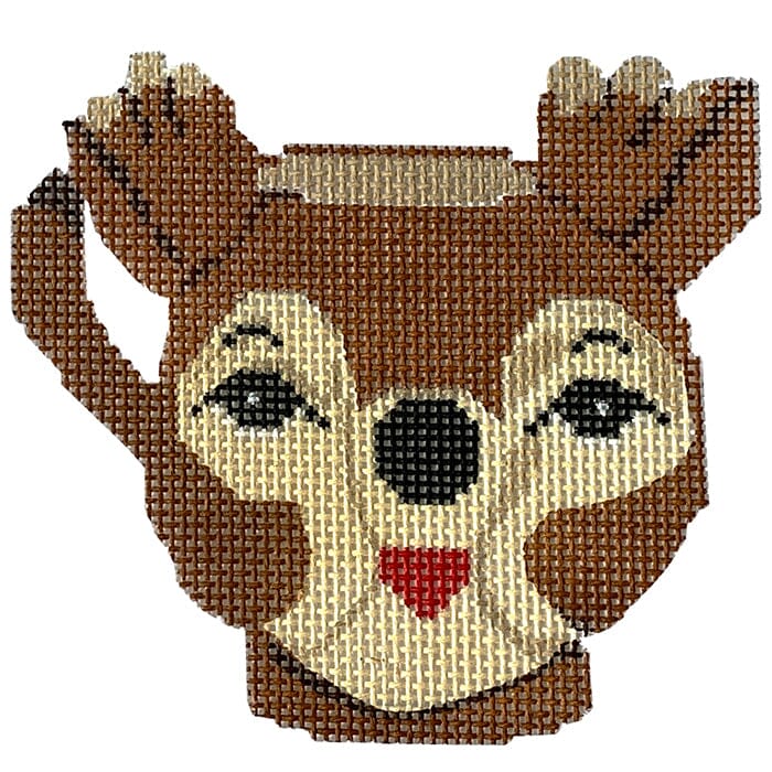 Reindeer Mug Painted Canvas Jessica Tongel Designs  - 1