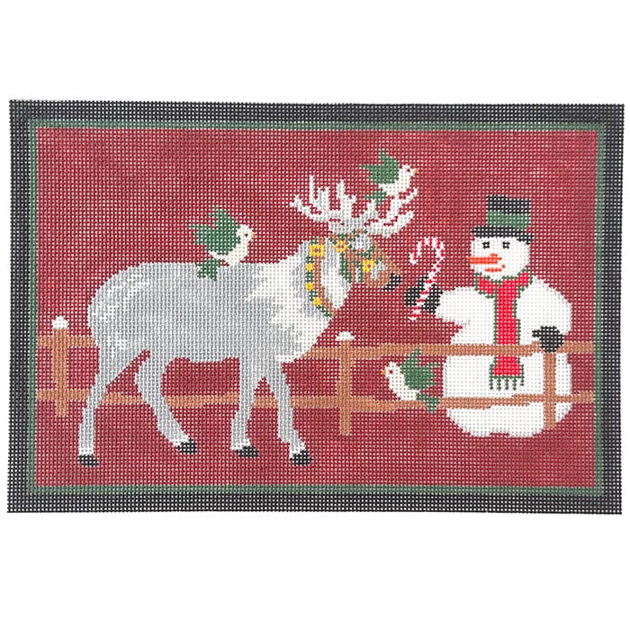 Reindeer Paddock Painted Canvas CBK Needlepoint Collections 