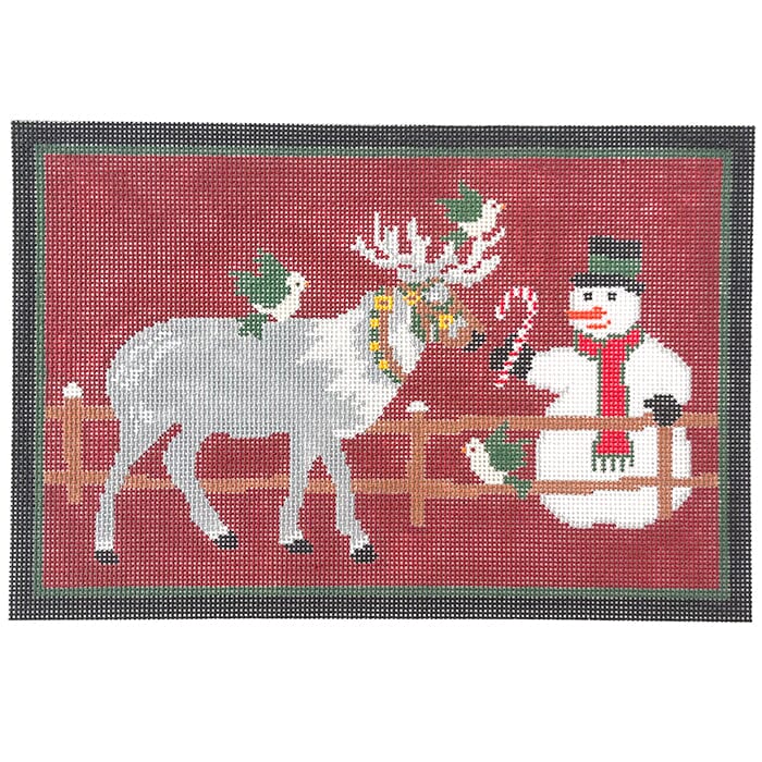 Reindeer Paddock Painted Canvas CBK Needlepoint Collections  - 1