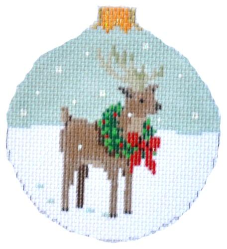 Reindeer Painted Canvas Susan Roberts Needlepoint Designs Inc. 