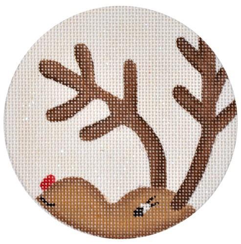 Reindeer Peeking Ornament Painted Canvas Pepperberry Designs 
