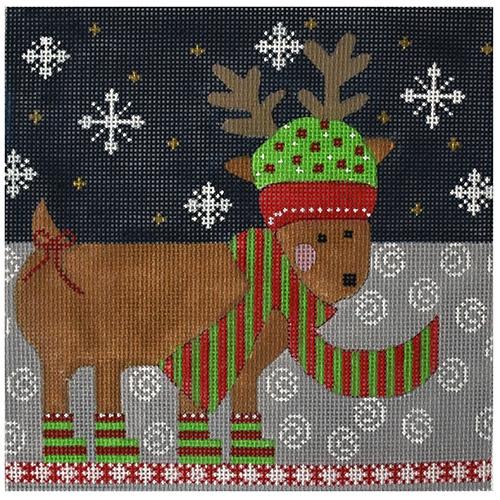 Reindeer Rollup Medium Painted Canvas Danji Designs  - 1