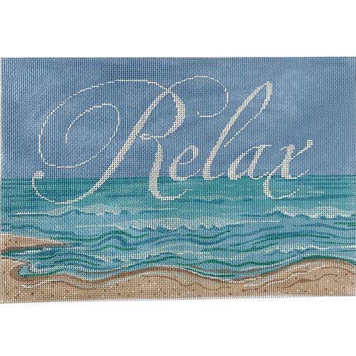 Relax   on the Beach Painted Canvas Labors of Love Needlepoint  - 1