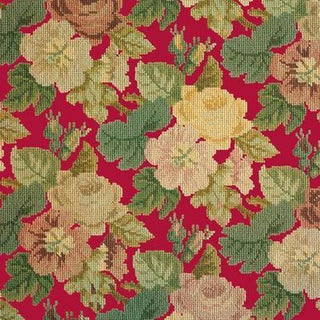 Repeating Roses Needlepoint Kit Kits Elizabeth Bradley Design Bright Red 
