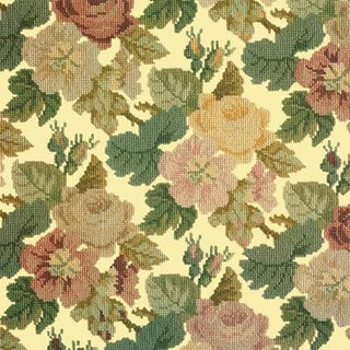 Repeating Roses Needlepoint Kit Kits Elizabeth Bradley Design Butter Yellow 
