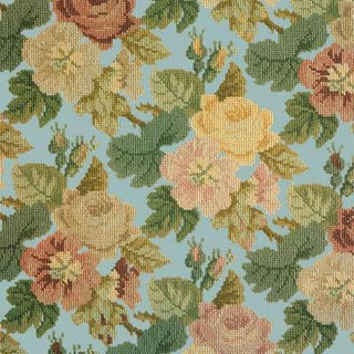 Repeating Roses Needlepoint Kit Kits Elizabeth Bradley Design Pale Blue 
