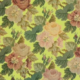 Repeating Roses Needlepoint Kit Kits Elizabeth Bradley Design Pale Lime 
