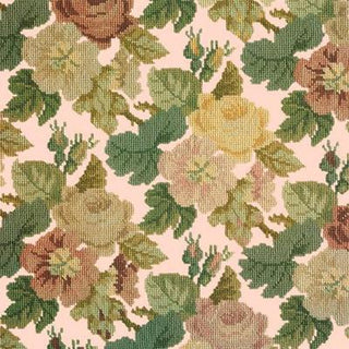 Repeating Roses Needlepoint Kit Kits Elizabeth Bradley Design Salmon Pink 
