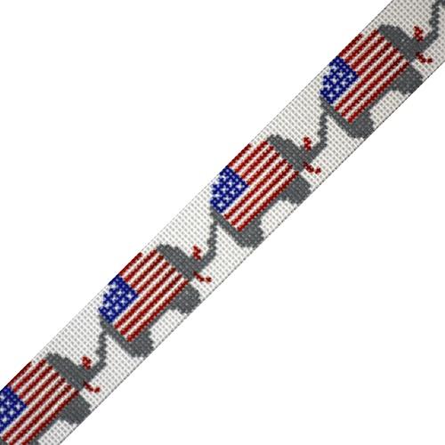 Republican Elephants Belt Painted Canvas The Meredith Collection  - 1