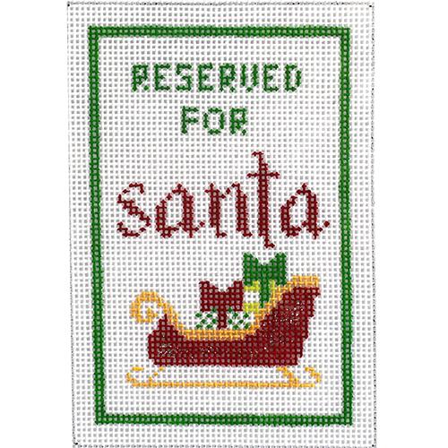 Reserved for Santa Ornament Painted Canvas Kimberly Ann Needlepoint 