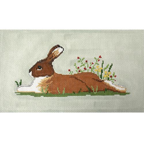 Resting Rabbit Painted Canvas Susan Roberts Needlepoint Designs Inc. 