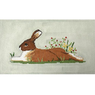 Resting Rabbit Painted Canvas Susan Roberts Needlepoint Designs Inc. 
