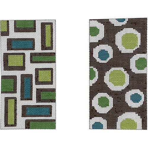 Retro Mix EGC   Green/Teal/Brown Painted Canvas The Meredith Collection  - 1