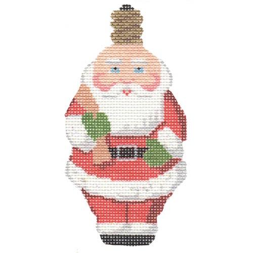 Retro Santa Bulb Painted Canvas Labors of Love Needlepoint  - 1