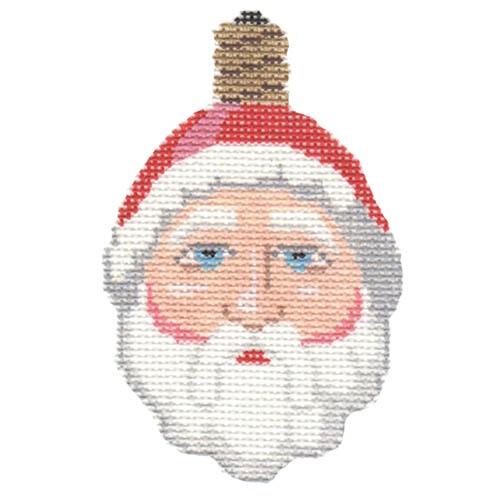 Retro Santa Face Bulb Painted Canvas Labors of Love Needlepoint 