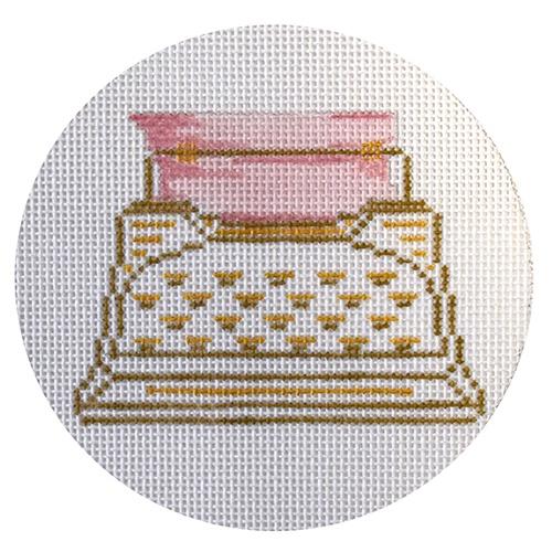 Retro Series   Typewriter Painted Canvas The Plum Stitchery  - 1