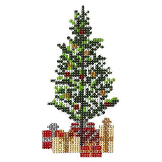 Retro Ski   Christmas Pine Tree Painted Canvas Kirk & Bradley 
