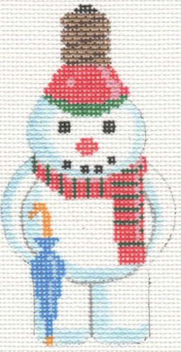 Retro Snowman Bulb Painted Canvas Labors of Love Needlepoint  - 1