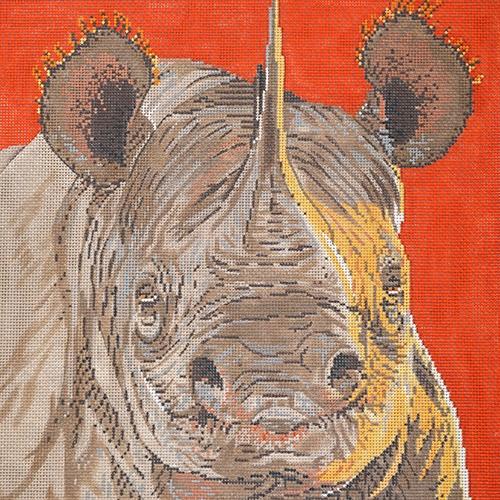 Rhino Painted Canvas The Meredith Collection  - 1