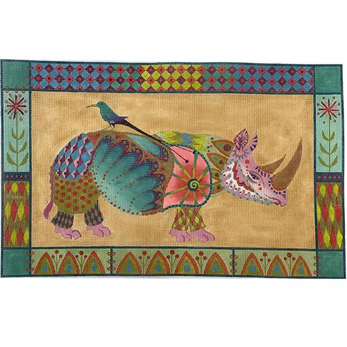 Rhinoceros Homage to Durer Painted Canvas Zecca  - 1