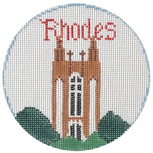 Rhodes College Memphis Round Painted Canvas Kathy Schenkel Designs 